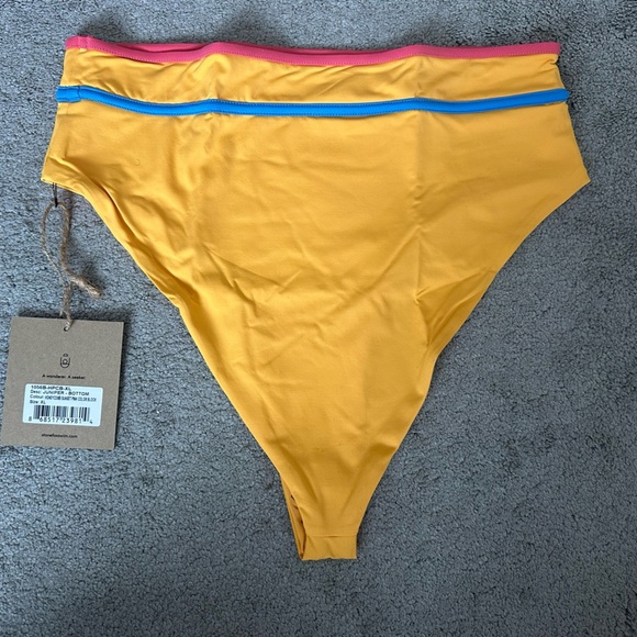 Stone Fox Swim The Juniper Bottom High-Waist Bikini Honeycomb Sunset Pink Large - Picture 6 of 7